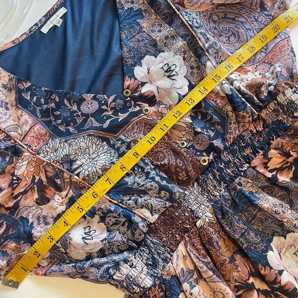 Maurices Patchwork Blouse Womens Medium Turquoise… - image 6